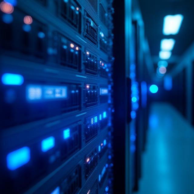 Server edge computing con luci blu